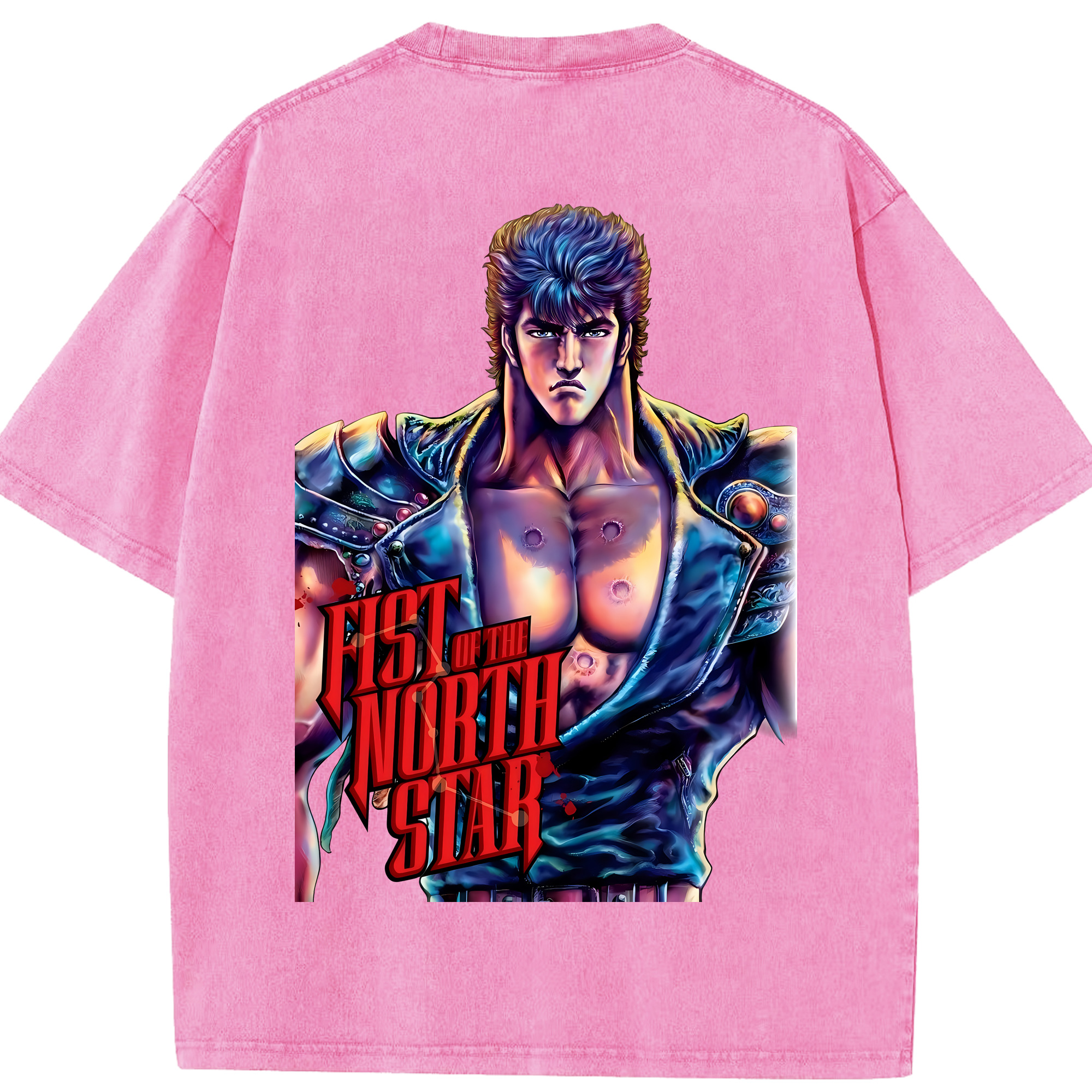 （画像用） 北斗の拳 Fist of the North Star 綿100% ヴィンテージ風 半袖Tシャツ（背面プリント）